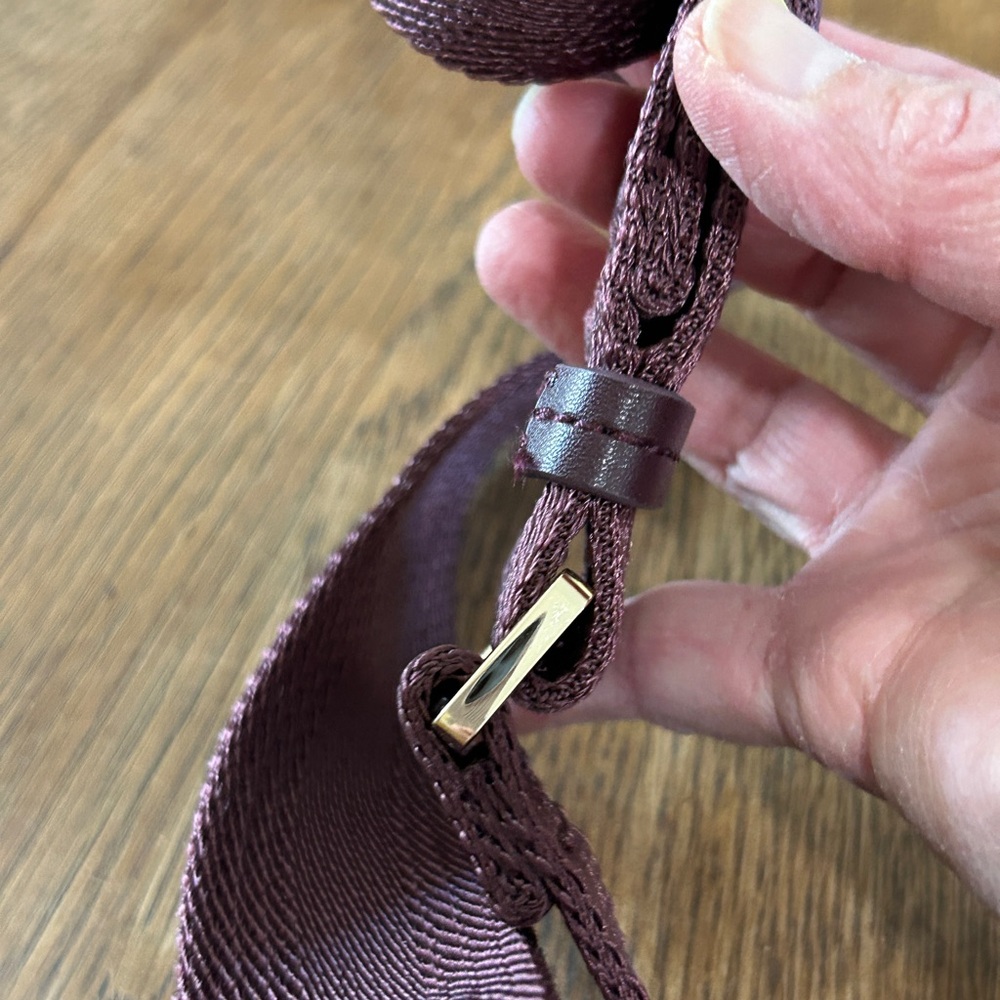 Ted Baker Maroon Bag Tote Straps with Gold Accents - Picture 5 of 7